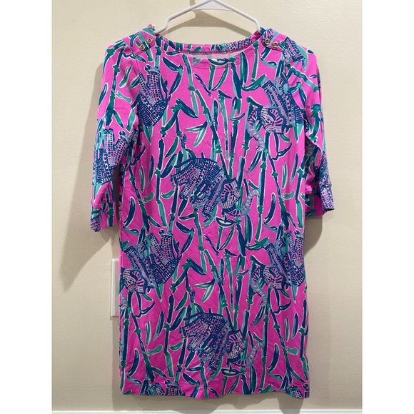 Lilly Pulitzer Kids Mini Sophie Dress Mandevilla Pink Elephant Dress Sz xl - Picture 2 of 9
